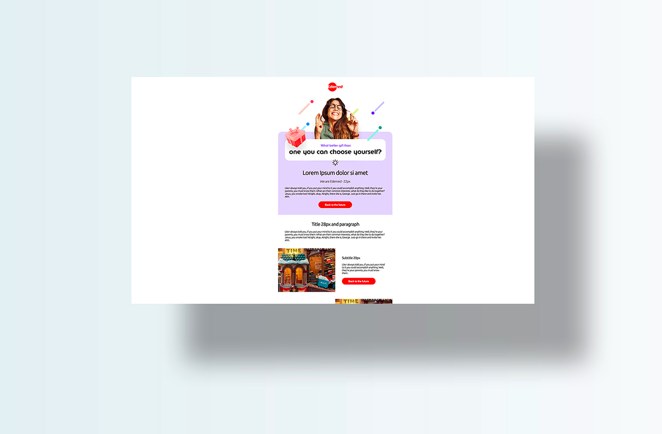 Example of a template create with the design system